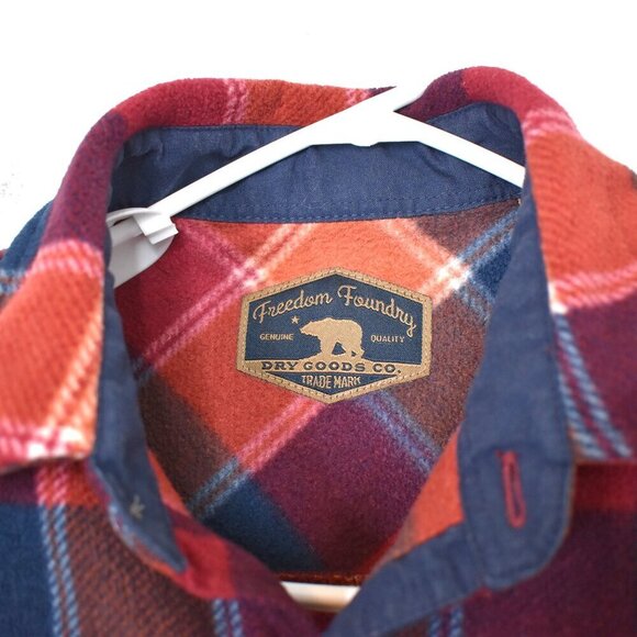 Freedom Foundry Mens Plaid Fleece Button Down Shirt Shacket Sz S Western Outdoor - Picture 10 of 16